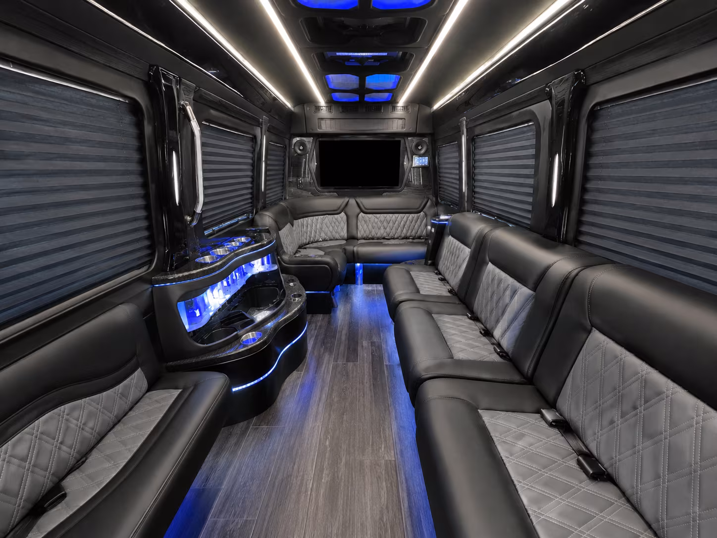 rio rancho 30 passenger party bus inside